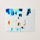 クール顔（3名）友達、ミニマルデザイン ジグソーパズル (横)