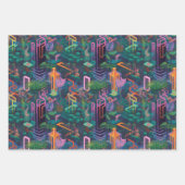 クール風変わりSurreal Lines Shapes Jungle Pattern ラッピングペーパーシート (正面2)
