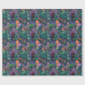 クール風変わりSurreal Lines Shapes Jungle Pattern ラッピングペーパー (フラット)