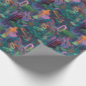 クール風変わりSurreal Lines Shapes Jungle Pattern ラッピングペーパー (角)