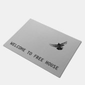 クール飛んでいるユニーク鳥フリーハウスデザイン ドアマット (アングル)