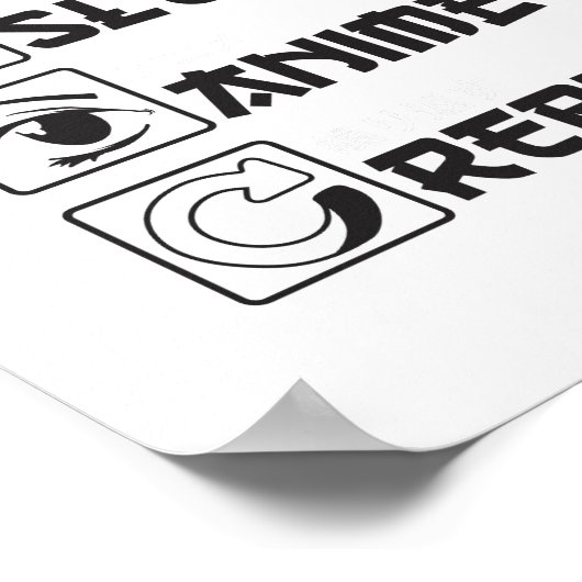 クール食べSLEEP ANIMEおもしろい Repeatアイコ日本のン ポスター (角)