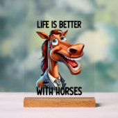 クール馬好きワードアート アクリルサイン (ニュートラル)