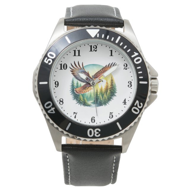 クール鷲の鳥の愛好家men watch 腕時計 (正面)