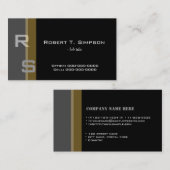 クール黒エレガントシンプル名刺 名刺 (正面/裏面)