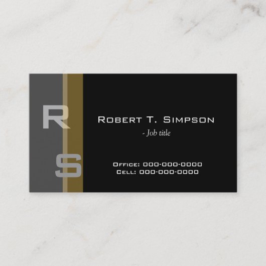 クール黒エレガントシンプル名刺 名刺 (正面)