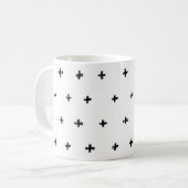 クール黒シンプル十字カフェマグカップ コーヒーマグカップ (正面左)