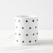 クール黒シンプル十字カフェマグカップ コーヒーマグカップ (中央)