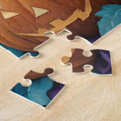 クール黒猫ジャック・オ・ランタン不気味家 ジグソーパズル (側面)