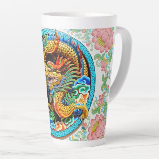 クール龍伝統的の木 カフェラテマグ (右アングル)