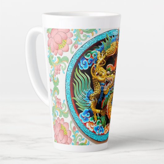 クール龍伝統的の木 カフェラテマグ (左アングル)