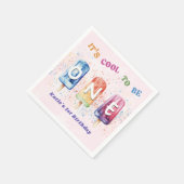 クール1ピンクポプシクル1st誕生日パーティーナプキンス スタンダードカクテルナプキン (角)