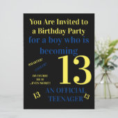 クール!あなたは13歳 オフィシャルティーンエージャーボーイ誕生日 招待状 (スタンド正面)