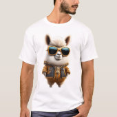 クール,お尻,トレンディーふわふわラマ Tシャツ (正面)