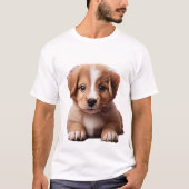 クール,お尻,トレンディーふわふわ子犬 Tシャツ (正面)