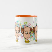 クール&かわいいハゲ男:おもしろいキャラクター ツートーンマグカップ (中央)