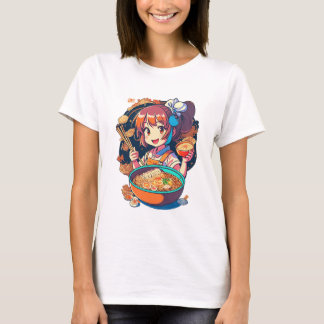 クール「アカジュアルメキャラクター食べ物の」Tシャツ付き Tシャツ