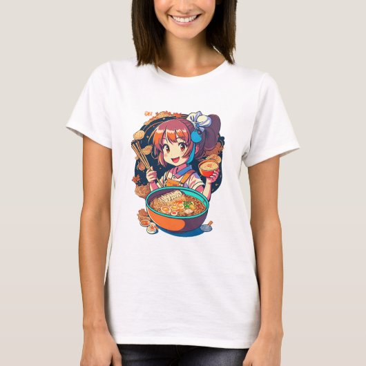 クール「アカジュアルメキャラクター食べ物の」Tシャツ付き Tシャツ (正面)