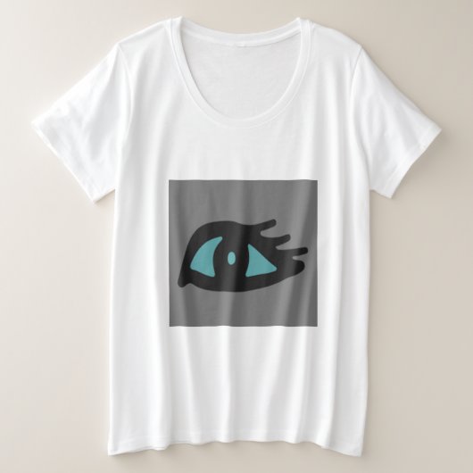 クール アブストラクト ボホ アート アイ プラスサイズTシャツ (デザイン正面)