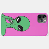 クール エイリアン , 笑える UFO , 煙を出す エイリアン Case-Mate iPhoneケース (裏面(横))
