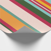 クール、カラフルおもしろいのパタストライプーン ラッピングペーパー (角)