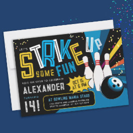 クール！カラフルなボウリングスポーツパーティーを始めよう！ 招待状