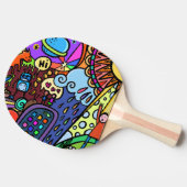 クール&カラフル漫画 卓球ラケット (横)