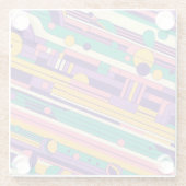 クール、カラフル80s/90sレトロ設計 ガラスコースター (裏面)