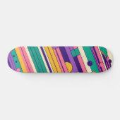 クール、カラフル80s/90sレトロ設計 スケートボード (横)