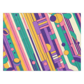 クール、カラフル80s/90sレトロ設計 テーブルクロス (正面(横))