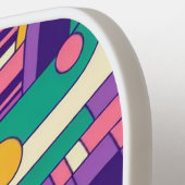 クール、カラフル80s/90sレトロ設計 ピックルボールラケット (左詳細)