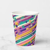 クール、カラフル80s/90sレトロ設計 紙コップ (裏面)