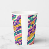クール、カラフル80s/90sレトロ設計 紙コップ (右)