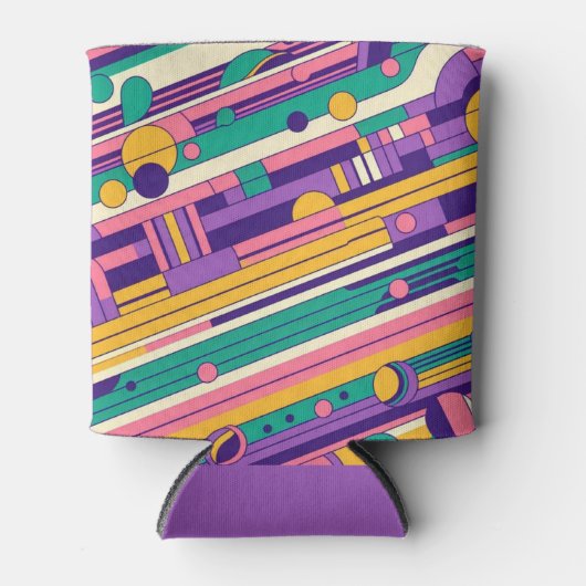 クール、カラフル80s/90sレトロ設計 缶クーラー (正面)