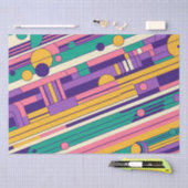 クール、カラフル80s/90sレトロ設計 薄葉紙 (クラフト)