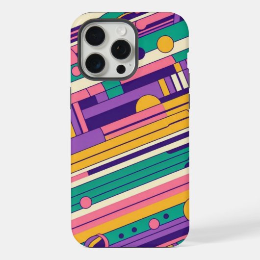 クール、カラフル80s/90sレトロ設計 iPhoneケース (裏面)