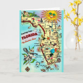 クール カラフル フロリダ マップ カード (黄色い花)