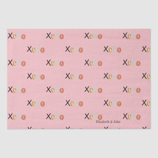 クール「カラフルXOXO」ハートバレンタインデー 薄葉紙 (正面)