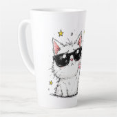 クール・キャット・サングラス・デザイン カフェラテマグ (左アングル)