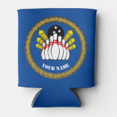 クール!クーラーボックス-ボーリング-ボウリングをする人、 クリケットの投手 – 名前の追加 缶クーラー (正面)