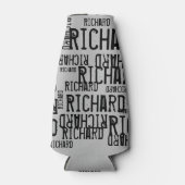 クール&グモダンレイ/黒の名前タイポグラフィ ボトルクーラー (正面)