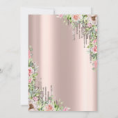 クール グリッター ドリップ ローズゴールド ローズ スイート 16 招待状 (裏面)