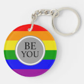 クール ゲイ プライド フラッグ Be You キーホルダー (裏面)