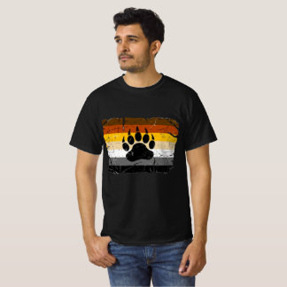 クール ゲイ ベア プライド フラッグ ベア パウ Tシャツ