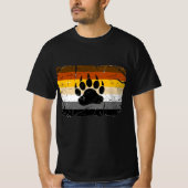 クール ゲイ ベア プライド フラッグ ベア パウ Tシャツ (正面)