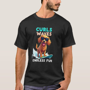 クール コッカー スパニエル サーフィン 犬 Tシャツ