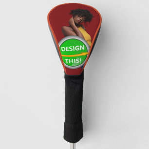 クール!ゴルフドライバーヘッドカバー – オレンジ色のトリム – カスタム ゴルフヘッドカバー