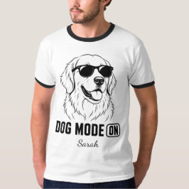 クール ゴールデンレトリバー Dog Mode On サングラス 犬グッズ Tシャツ