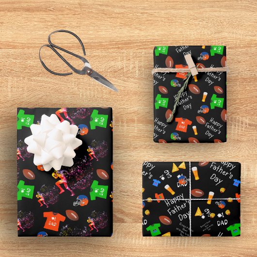 クール&サッカーユニークハッピー・ファーザー・デイ ラッピングペーパーシート