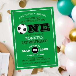 クール サッカー キッズ 1歳の誕生日 招待状